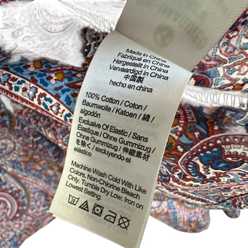 J. Crew Liberty Fabric Puff-sleeve smocked Top Tropical Prince Print Size 2X